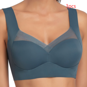 Receiving Breast Bra Without Steel Ring Ladies Vest Underwear (Option: Dark green-6XL-3PCS)