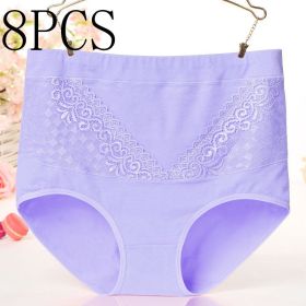 Lace-up hip briefs (Option: 8pcs Purple-L)