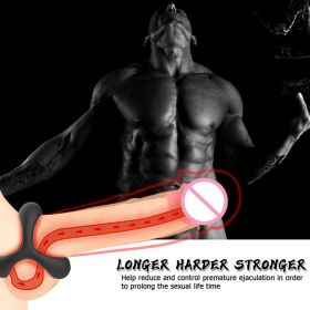 Silicone Strapon Cock Rings Penis Ring Sex Toys For Men Bondage Male Masturbator Chastity Cage Erotic Machine Sextoys Adult Shop (size: L)