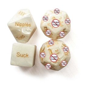 Glow In Dark Erotic Love Dice Toys Adult Couple Lovers Party Fun Games Aid Sex Toy Valentines Day Gift for Boyfriend Girlfriend (Color: 4PCS White)